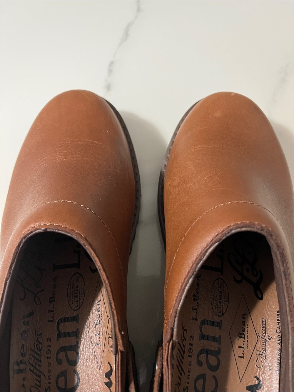 L.L. Bean Brown Leather Women's Slingback Clogs - Picture 8 of 10